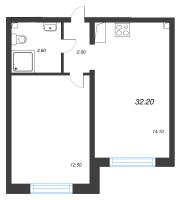 1 ккв № 133 Дом: 216.1 Корп.: 18.1 Уч. 132 , Секция 1  в ЖК Пейзажный квартал