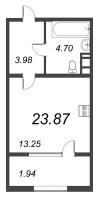 Студия № 53 Дом: 2 Уч. С2.1 , Секция С2.1  в ЖК Pixel