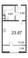 Студия № 40 Дом: 2 Уч. С2.1 , Секция С2.1  в ЖК Pixel