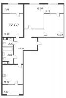 3 ккв № 28 Дом: 1 Уч. С1.1 , Секция С1.1  в ЖК Pixel