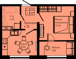 1 ккв № C3-146 Дом: 3 Корп.: C3 , Секция C3  в ЖК Pixel