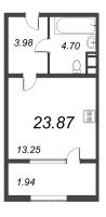 Студия № 55 Дом: 2 Уч. С2.1 , Секция С2.1  в ЖК Pixel
