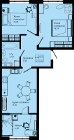 3 ккв (Евро) № C5-288 Дом: 3 Корп.: C5 , Секция C5  в ЖК Pixel