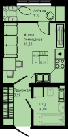 Студия № C3-138 Дом: 3 Корп.: C3 , Секция C3  в ЖК Pixel