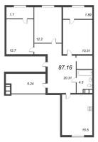 4 ккв (Евро) № C1-153 Дом: 1 Корп.: C1 , Секция C1  в ЖК Pixel