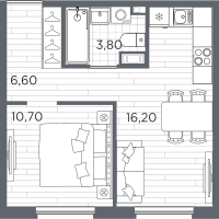 2 ккв (Евро) № 9 Корп.: 10 , Секция 1  в ЖК Плюс Пулковский