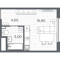 Студия № 65 Корп.: 10 , Секция 3  в ЖК Плюс Пулковский