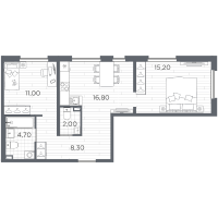 3 ккв (Евро) № 30 Корп.: 14 , Секция 2  в ЖК Плюс Пулковский