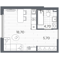 Студия № 60 Корп.: 13 , Секция 3  в ЖК Плюс Пулковский