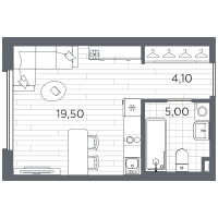 Студия № 29 Корп.: 13 , Секция 2  в ЖК Плюс Пулковский