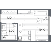 Студия № 31 Корп.: 10 , Секция 2  в ЖК Плюс Пулковский