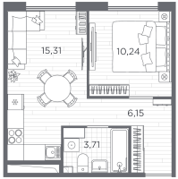 1 ккв № 18 Корп.: 1 , Секция 1  в ЖК Плюс Пулковский