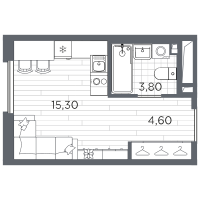 Студия № 44 Корп.: 11 , Секция 2  в ЖК Плюс Пулковский