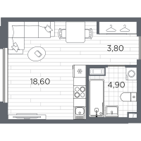 Студия № 84 Корп.: 9 , Секция 3  в ЖК Плюс Пулковский