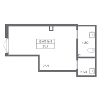 К. пом № Н418154 Корп.: 1 , Секция 3  в ЖК Плюс Пулковский