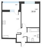 1 ккв № 4/11/12 Корп.: 2 , Секция 4  в ЖК Полис ЛАВрики