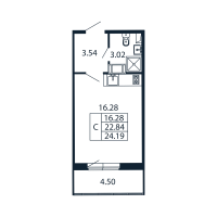 Студия № 7/12/03 Корп.: 1 , Секция 7  в ЖК Полис ЛАВрики