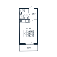 Студия № 7/11/02 Корп.: 1 , Секция 7  в ЖК Полис ЛАВрики