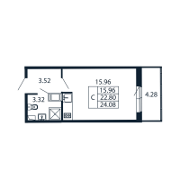 Студия № 7/04/12 Корп.: 1 , Секция 7  в ЖК Полис ЛАВрики
