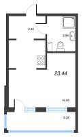 Студия № 4/12/15 Корп.: 2 , Секция 4  в ЖК Полис ЛАВрики