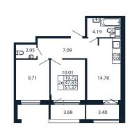 3 ккв (Евро) № 5/11/03 Корп.: 1.2 , Секция 5  в ЖК Полис Новоселье