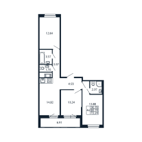 3 ккв № 5/06/07 Корп.: 2.1 , Секция 5  в ЖК Полис Новоселье