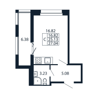 Студия № 6/06/09 Корп.: 1.1 , Секция 6  в ЖК Полис Новоселье