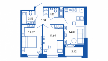 2 ккв № 4/05/08 Корп.: 1.1 , Секция 4  в ЖК Полис Новоселье
