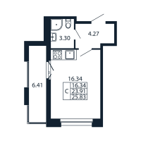 Студия № 5/03/07 Корп.: 1.2 , Секция 5  в ЖК Полис Новоселье