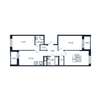 3 ккв № 4/06/09 Корп.: 2.1 , Секция 4  в ЖК Полис Новоселье