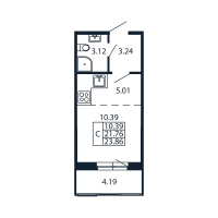 Студия № 4/06/04 Корп.: 2.1 , Секция 4  в ЖК Полис Новоселье