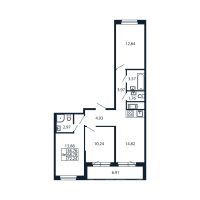 3 ккв № 2/03/03 Корп.: 2.1 , Секция 2  в ЖК Полис Новоселье
