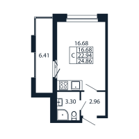 Студия № 5/03/08 Корп.: 1.2 , Секция 5  в ЖК Полис Новоселье