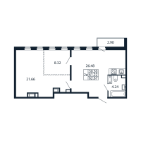 3 ккв (Евро) № 6/12/07 Корп.: 1 , Секция 6  в ЖК Полис Приморский 2
