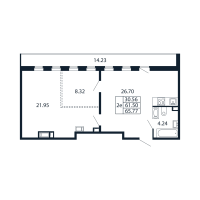 3 ккв (Евро) № 4/11/04 Корп.: 1 , Секция 4  в ЖК Полис Приморский 2