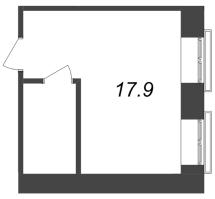 Студия № 3.21, Секция 4  в ЖК Полтавская, д.10