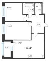 3 ккв (Евро) № 999 Корп.: 3 Уч. 7 , Секция 3.2  в ЖК Прайм Приморский