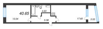 2 ккв (Евро) № 869 Корп.: 3 Уч. 7 , Секция 3.1  в ЖК Прайм Приморский