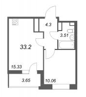 2 ккв (Евро) № 443 Корп.: 1 Уч. 7 , Секция 2.2  в ЖК Прайм Приморский