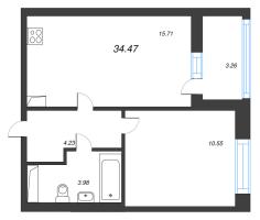 2 ккв (Евро) № 823 Корп.: 3 Уч. 7 , Секция 2.4  в ЖК Прайм Приморский
