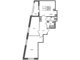 3 ккв (Евро) № 464 Корп.: 2 Уч. 7 , Секция 2.1  в ЖК Прайм Приморский