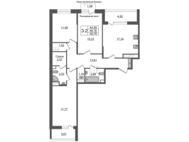 4 ккв (Евро) № 1134 Корп.: 3 Уч. 7 , Секция 3.3  в ЖК Прайм Приморский