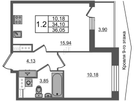 2 ккв (Евро) № 539 Корп.: 3 Уч. 7 , Секция 2.1  в ЖК Прайм Приморский