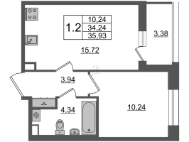 2 ккв (Евро) № 660 Корп.: 3 Уч. 7 , Секция 2.3  в ЖК Прайм Приморский