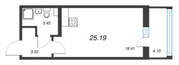 Студия № 324 Корп.: 1 Уч. 7 , Секция 2.1  в ЖК Прайм Приморский