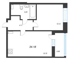 2 ккв (Евро) № 659 Корп.: 3 Уч. 7 , Секция 2.3  в ЖК Прайм Приморский