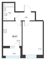 1 ккв № 211 Корп.: 2 Уч. 7 , Секция 1.3  в ЖК Прайм Приморский