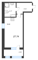 Студия № 357 Корп.: 2 Уч. 7 , Секция 1.4  в ЖК Прайм Приморский