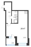 Студия № 570 Корп.: 3 Уч. 7 , Секция 2.2  в ЖК Прайм Приморский