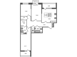 4 ккв (Евро) № 308 Корп.: 3 Уч. 7 , Секция 1.3  в ЖК Прайм Приморский